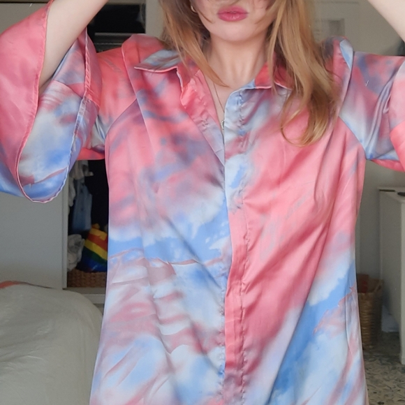 Kilentar silk wrap tie dye dress - Picture 5 of 6